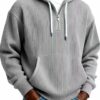 Men's Casual Solid-Colored Corduroy Long-Sleeve Hoodie