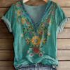 cad82db2-1b5f-41ec-ad2a-1c2ad6f8376f Women's Loose-Fit Casual Top With 3D Flower Digital Print