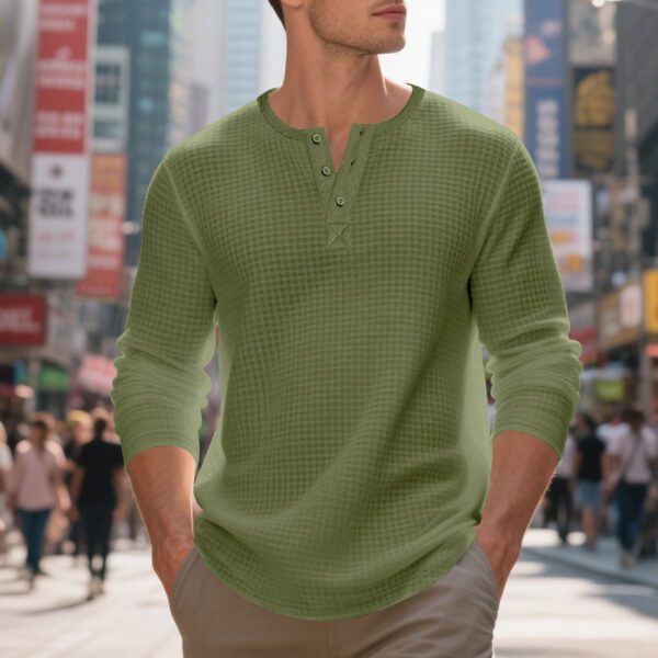 cdb3e8cd-8c52-4514-8686-494c3959a10d.jpg Men's Jacquard Casual Plaid Button-Down Long Sleeve Sweater