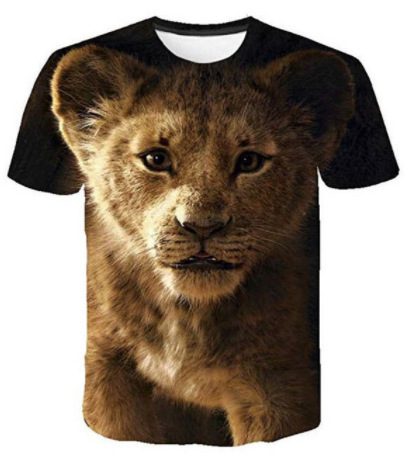 Men's 3D-Printed Wild Animal Graphic Short Sleeve T-Shirt for Casual Wear