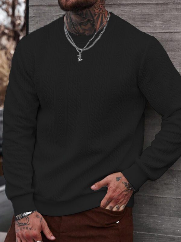 Men's Casual Jacquard Weave Sweater With A Crew Neck