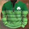 Men's Casual Retro 3D Digital Print Fashion Zip Up Pullover Hoodie