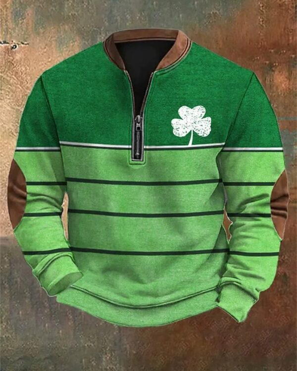 Men's Casual Retro 3D Digital Print Fashion Zip Up Pullover Hoodie