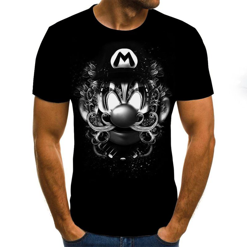 Men's 3D Printed Mario Bro's & Anime Characters Casual Short Sleeve T-shirt