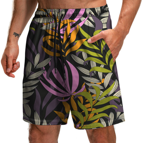 Men's Summer Fashion 3D Printed Leaf Series 3D Printed Casual Beach Shorts
