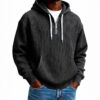 Men's Casual Solid-Colored Corduroy Long-Sleeve Hoodie