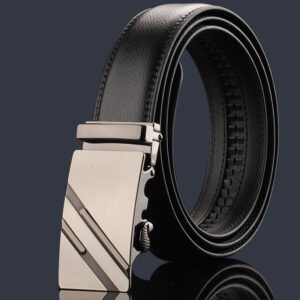 Men's Casual or Formal Genuine Leather Belt With Automatic Buckle