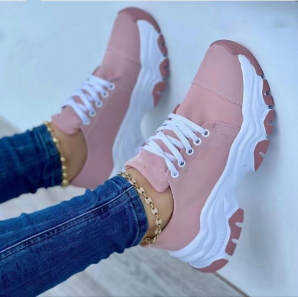 Women's Low-Top Plus Size Lace Up Thick Bottom Casual Shoes