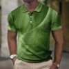 Men's 3D Printed Button Short-sleeved Polo Shirt