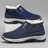 Men's Low-Top Warm Cotton Lined Fleece Snow Shoes With Non-Slip Soles
