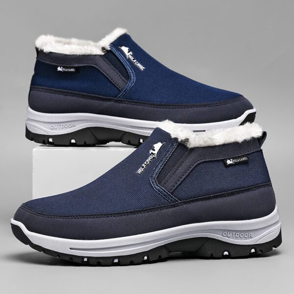 Men's Low-Top Warm Cotton Lined Fleece Snow Shoes With Non-Slip Soles