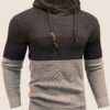 Men's Casual Jacquard Long Sleeves Sweater Hoodie