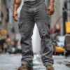 Men's Casual Trendy Corduroy Multi-Pocket Solid Color Cargo Pants