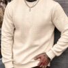 Men's Casual Jacquard Weave Sweater With A Crew Neck
