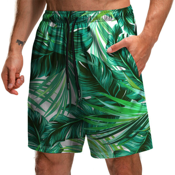 Men's Trendy Summer 3D Printed Leaf Series 3D Printed Casual Beach Shorts