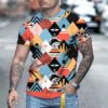 Men's Retro & Abstract Style 3D Printed Casual Short Sleeve T-shirt