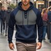 Men's Sports Casual Buttoned Hooded Sweater
