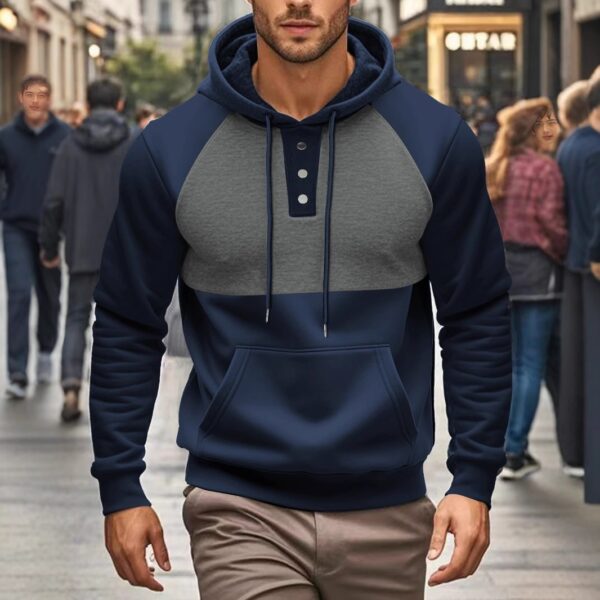 Men's Sports Casual Buttoned Hooded Sweater