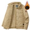 Men's Trendy Casual Cotton Fleece-Lined Lambswool Jacket