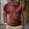 Men's 3D Printed Button Short-sleeved Polo Shirt