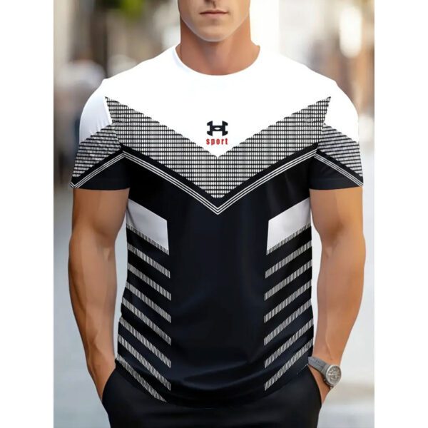 Men's Short-sleeved T-shirt Business Casual 3D Digital Printed