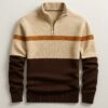 Men's Business Casual Knitwear Half-Zip Long-Sleeve Pullover Sweater