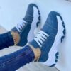 Women's Low-Top Plus Size Lace Up Thick Bottom Casual Shoes