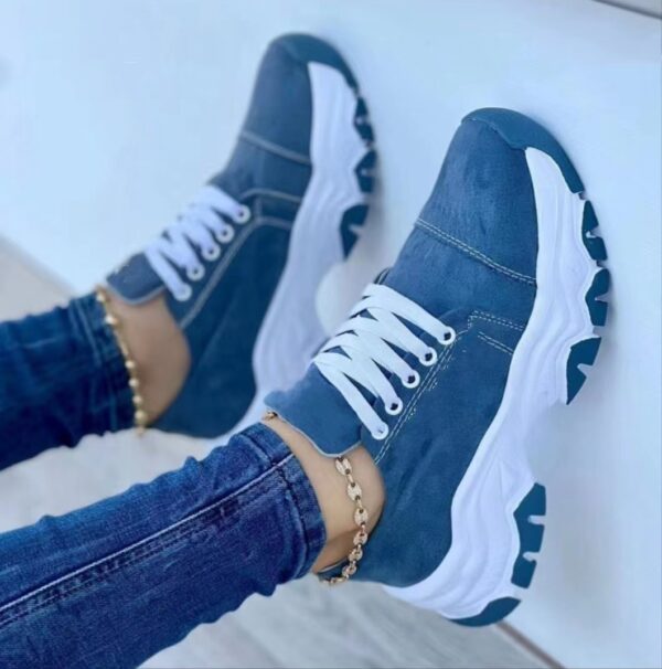 Women's Low-Top Plus Size Lace Up Thick Bottom Casual Shoes