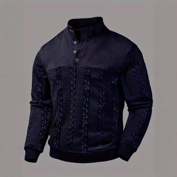 e2c4b356-50d8-444e-af39-b2a523244e80.jpg Men's Retro Casual Stand-Up Collar Four-Button Pullover Sweater