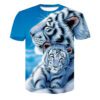 Men's 3D-Printed Wild Animal Graphic Short Sleeve T-Shirt for Casual Wear