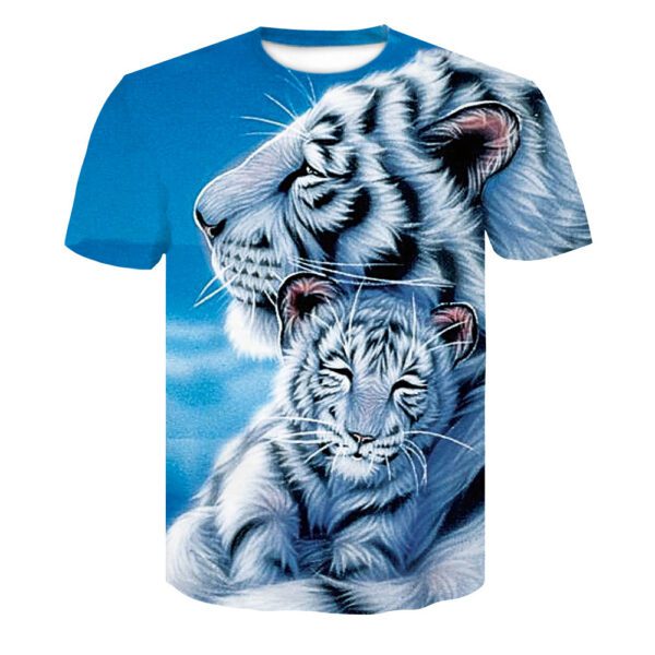 Men's 3D-Printed Wild Animal Graphic Short Sleeve T-Shirt for Casual Wear