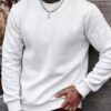 Men's Casual Jacquard Weave Sweater With A Crew Neck
