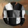 Men's Casual Retro 3D Digital Print Fashion Zip Up Pullover Hoodie