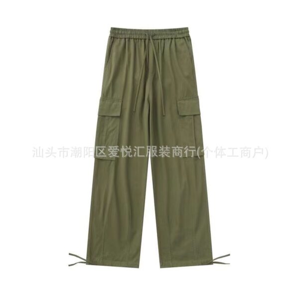 e7e4a80b-520b-4c0d-90d9-2540688a7923.jpg Men's Casual Loose Fitting Straight Leg Cargo Drawstring Pants With Multiple Pockets