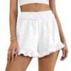 Women's High-Waisted Cutout Lace Casual Beach Shorts