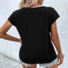 Women's Fashionable Color-Blocked Casual Short Sleeve Top