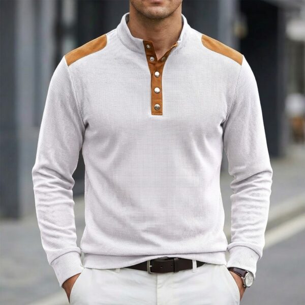 Men's Trendy Solid-Color Breathable Casual Sweater With Buttons