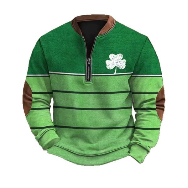 Men's Casual Retro 3D Digital Print Fashion Zip Up Pullover Hoodie