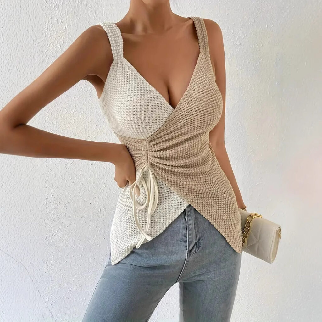 Women's Casual & Trendy Knit V-Neck Sleeveless Top