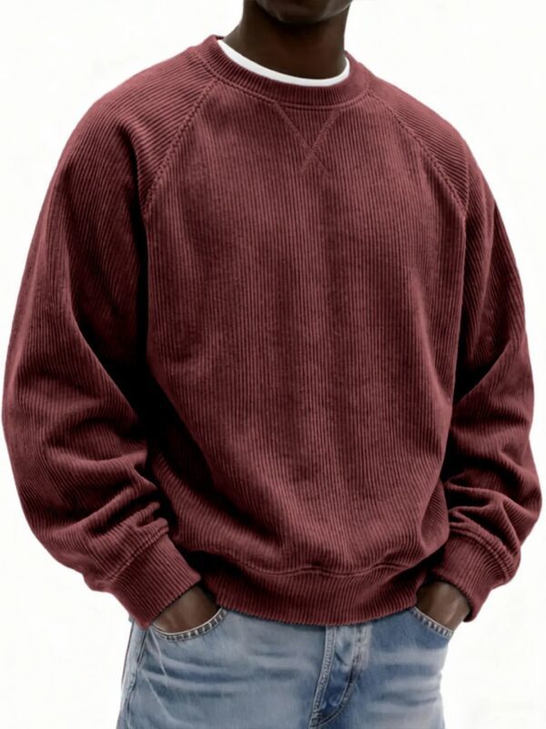 Men's Casual Corduroy Fashion Simple And Relaxed Fit Sweater