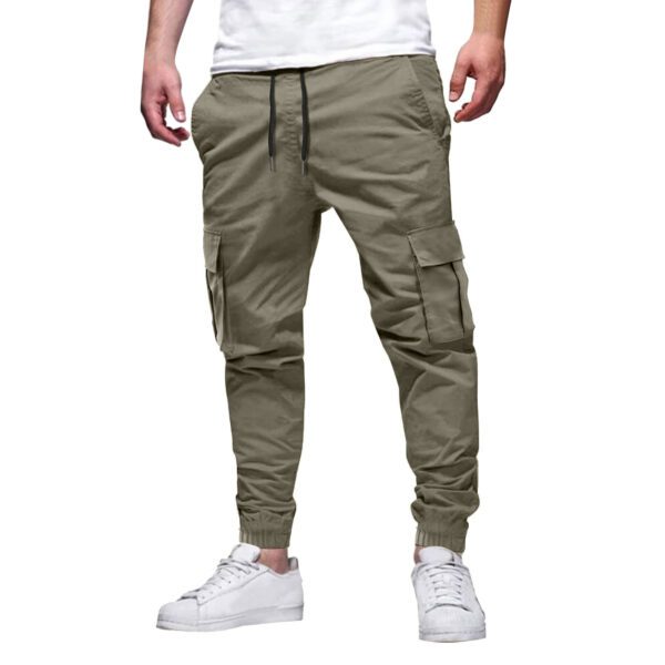 Men's Casual Retro Multi-Pocket Drawstring Leisure Cargo Pants