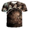 Men's Casual Short Sleeve T-shirt with Striking 3D Printed Abstract Design