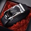 Men's Trendy Wide Leather Casual Belt With Automatic Buckle