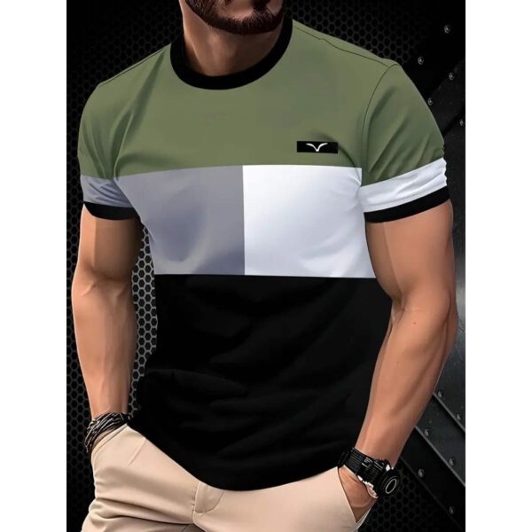 Men's Short-sleeved T-shirt Business Casual 3D Digital Printed