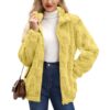 Women's Zipped Stand Collar Loose Jacquard Plaid Plush Jacket