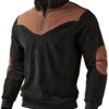 Men's Trendy Casual Corduroy High-Neck Zip-Up Sweater
