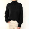 Women's Fashion Cable Braided Turtleneck Long Sleeve Sweater