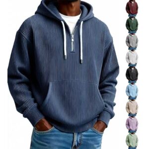 f7d6e3e4-58ee-417e-b597-c879bcba8c8e.jpg Men's Casual Solid-Colored Corduroy Long-Sleeve Hoodie