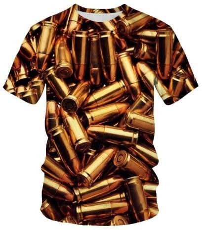 Men's 3D Printed Bullets & Tye Dye Casual Short Sleeve T-Shirts