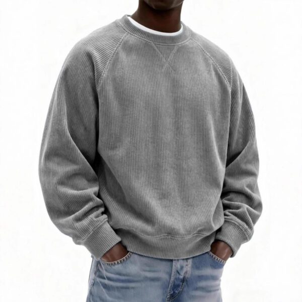 Men's Casual Corduroy Fashion Simple And Relaxed Fit Sweater